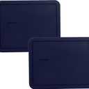 Pyrex Bundle - 2 Items: 7212-PC Blue 11-Cup Dark Blue Plastic Food Storage Lids - Original Genuine Pyrex - Made in the USA