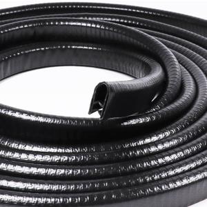 25Feet Edge Trim Rubber U Channel Strip with Metal Car Door Edge Protector Fit Gap 3/64inchto 1/4inch, Automotive Door Seal Strip Trim Black,1/2inch X 3/8inch