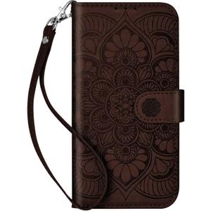 Wallet Case for iPhone 13,[RFID Blocking] 3 Card Holder Stand with Credit Card Slot PU Leather Magnetic Protective Flip Cover for iPhone 13 (Dark Brown)