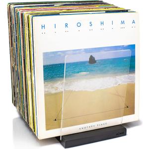 Premium Vinyl Record Rack - a Mid-Century Style Record Holder for Albums, 60-70 LP Capacity - Complements Any Record Player (Black)