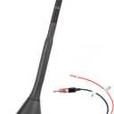 Eightwood Universal AM FM Car Radio Antenna, Roof Mount Amplified Stereo Antenna with 12V Power Wire DIN Plug Connector for Vehicle Car Truck SUV Radio Stereo Receiver Media Head Unit