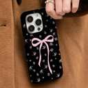 Case for iPhone 12/12 Pro [Compatible with MagSafe], Cute Pink Flower Bow Phone Case for Teen Girl Women Kids Scratch Resistant Shockproof