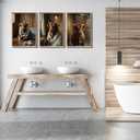 3pcs Funny Highland Cow Bathroom Wall Art Animal Bathroom Wall Decor Brown Cattle Picture Rustic Farmhouse Style Posters Prints Cow in Toilet Decorations for Restroom Home Decoration