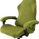 PATIKIL 1 Set Office Chair Cover, Desk Chair Cover Stretchable Universal Computer Seat Slipcover Large with Armrest Covers Zipper for Rolling Office Chairs Home Desk Seat, Green