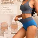 Eiggam High Waisted Underwear for Women Tummy Control Panties Cotton Briefs Full Coverage Breathable Underwear Packs Women (L)