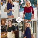 Evervibe 3 Pack Women's Plus Size Tops 3/4 Length Sleeve V Neck T-Shirts Loose Fit Blouses Casual Basic Tees 2026 Clothes 3XL