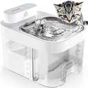 HAPAW Cat Water Fountain, Wastewater Separation & No Filter Cotton, Pet Water Dispenser with 101oz/3L Large Capacity Tank, Wireless Automatic Water Fountains for Cats Indoor Cat Watering Supplies