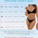HXN Womens Two Piece Bikini Sets 2025 Neon Color Block Sexy Tummy Control Swimsuit Triangle Bathing Suit for Beach Vacation (Black, XL)