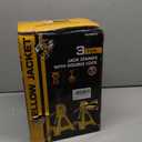 YELLOW JACKET Car Jack Stands 3 Ton with Double Locking and Large Foot Base for Lifting SUVS, Heavy Duty Steel, 6600 lb Capacity, 1 Pair, Yellow
