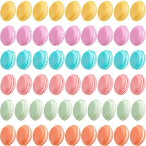 Elsjoy 54 Pack Mini Macaron Storage Boxes, Macaron Jewelry Storage Cases Cute Macaron Pill Boxes, Colorful Macaron Shaped Containers Trinket Boxes for Earring, Necklace, Pill, Travel