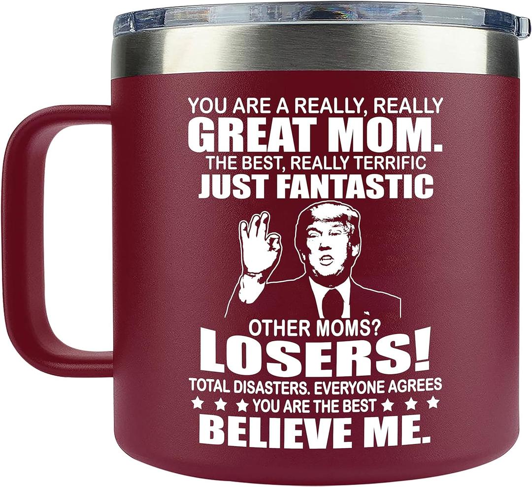 Gifts for Mom from Son, Daughter - Christmas Gifts for Mom, Wife, Women - Moms Birthday Gift Ideas, Cool Birthday gifts for Moms, Mothers - Best mom Mug, 14 Oz Stainless Steel moms Coffee Mug