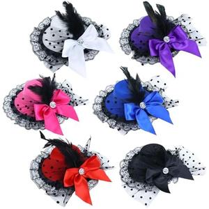 inSowni 5 Pieces Lace Feather Bow Fascinators Clip-on Tea Party Hats Flapper Headpieces Hair Accessories for Women Girls Teens