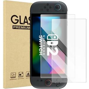 2 Pack Designed for 2025 Nintendo Switch 2 Screen Protector Tempered Glass, 7.9'' Case Friendly Anti Scratch Bubble Free Ultra Resistant