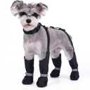 Allroaring Dog Suspender Boots, Waterproof Dog Rain Boots, Puppy Snow Shoes for Winter, Anti Dirt Pants with Shoes, Adjustable Suspender Pants for Outdoor Walking (XS, Black)