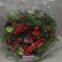 Ceenna 4 Pcs Pre-lit Artificial Christmas Wreaths 14 Inch Timer Lighted Christmas Wreaths with Bow Red Berries Pinecone Pine Needles 8 Model LED Light Xmas Wreath for Front Door Window Wall Holiday