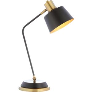 JONATHAN Y 23" Black/Brass Gold 1-Light Metal LED Task Lamp, Modern Arched Desk Lamp for Home Office or Reading Nook with Tilting Head, UL Listed, LED Bulb Included JYL6002A