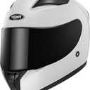 YEMA Motorcycle Street Bike Full Face DOT Helmet YM-832 with Removable Neck Scarf for Men and Women (XX-Large, White)