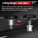 4Pcs 38mm Screw Up Car Lift Adapter with Rubber Lift Pads, 4-9cm Extension Car Lift Feet pads for Car Lift Bridge Jack Stable Support, for 2 Post Car Lift, Heightening Feet Plus High Car Lift Tray