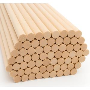 ALBO 1/4" x 12" Wooden Dowel Rods  Round Wood Sticks for Crafts, DIY Projects, Woodworking, Furniture Repair, School & Hobby Use, 100PCS
