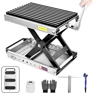 1500 LBS Motorcycle Jack, Thickened 0.48" Rubber Pad Motorcycle Stand Lift, Upgraded Labor-Saving Bearing, Steel Motorcycle Center Stand with Carrying Handle and Anti-Slip Bottom for Heavy ATV