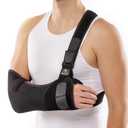 Duluxe Shoulder Immobilizer Arm Sling – Medical Sling with Adjustable Shoulder and Waist Straps for Torn Rotator Cuff, Clavical, Elbow, Forearm Injury
