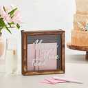 Juvale Honeymoon Fund Box Wedding Decorations for Reception - 7 x 7 Inch Wooden Rustic Wedding Card Box