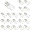 Coshar 20pcs Ceiling Mount Bracket DIY Curtain Track Installation Accessories Straight or Curved Curtain Track Top Mounting Hardware White