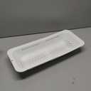 BLUE GINKGO Over the Sink Colander Strainer Basket - Wash Vegetables and Fruits, Drain Cooked Pasta and Dry Dishes - Extendable - New Home Kitchen Essentials (7.9 W x 14.5-19.5 L x 2.75 H) - White