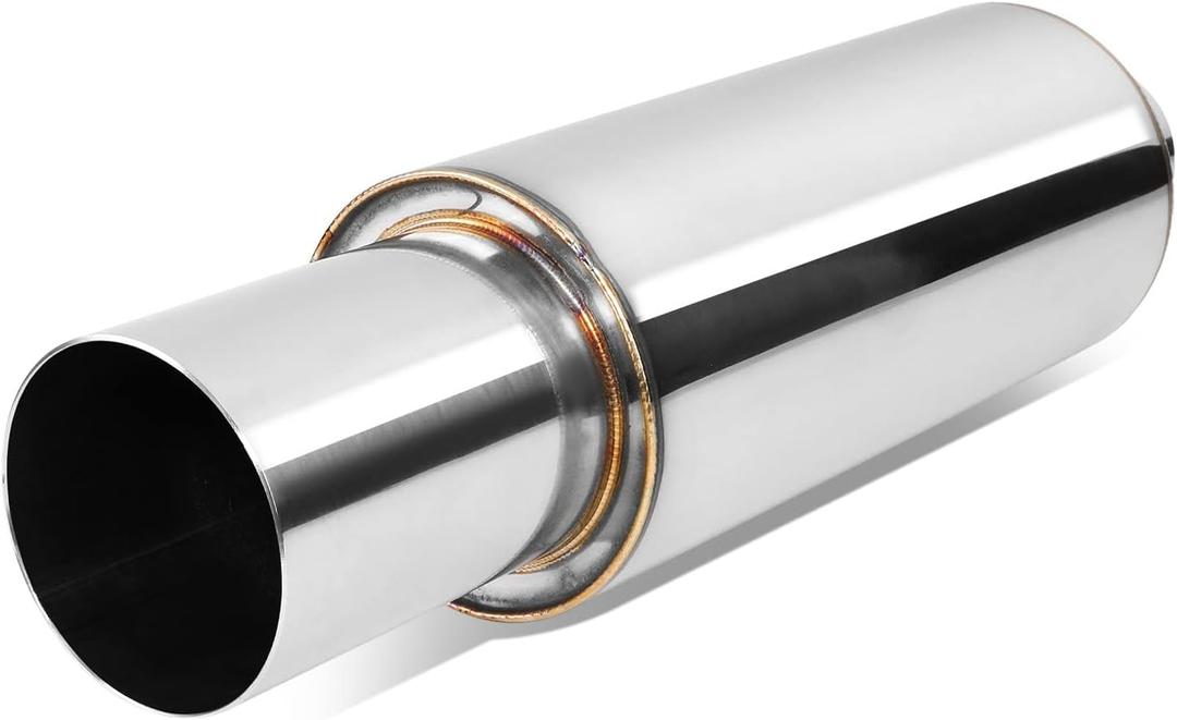 Auto Dynasty 2" Straight-Through Muffler with Double Walled Round Tip