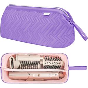 Leudes Hair Tools Travel Bag for Shark Flexstyle Carrying Case Portable Shark Hair Air Wrap Dryer Case Waterproof Dustproof Flat Curling Iron Travel Organizer (Purple) (467.17 cubic inches)