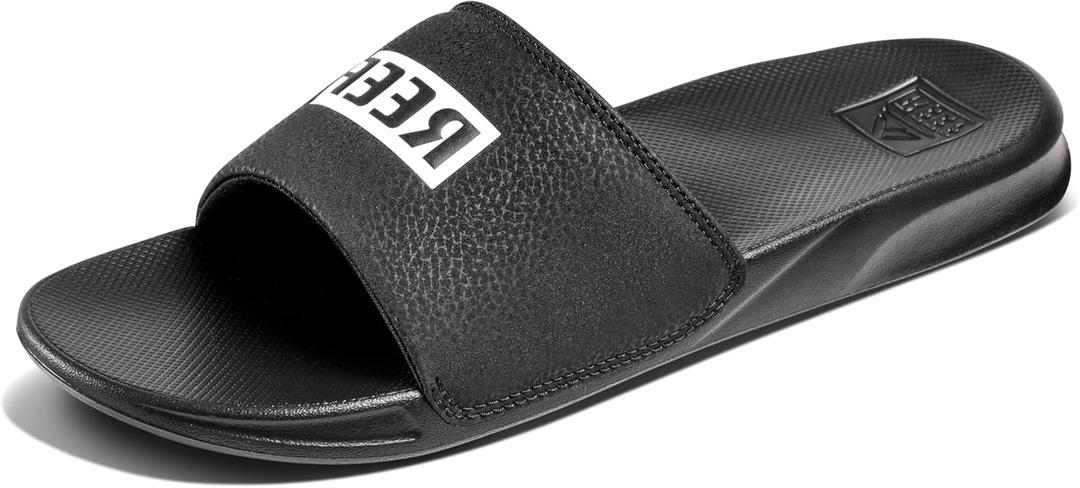 REEF Men's One Slide Sandal, (12, Reef Black/White)