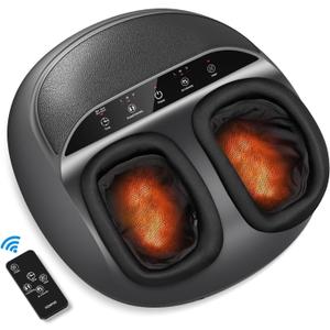 RENPHO Foot Massager Machine with Heat, Shiatsu Foot Massager for Plantar Fasciitis, Mothers Day Gifts for Mom, Cordless Control, FSA Eligible HSA Store Eligible, Up to Size 13