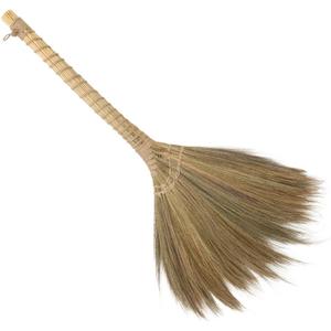 Outdoor Broom for Floor Cleaning, 43.3'' Length Heavy-Duty Natural Grass Broom for Sweeping Concrete Courtyard Garage Patio Indoor Home Kitchen Office Lobby