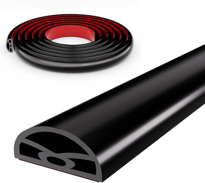 78” Black Shower Threshold Water Dam Stopper for Dry and Wet Separation,Self Adhesive Collapsible Walk in Shower Splash Guard Seal Strip,Silicone Sink Edge Water Barrrier for Bathroom and Kitchen