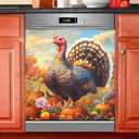 Turkey Pumpkin Thanksgiving Dishwasher Magnet Cover Sticker Magnetic Refrigerator Panel Front Door Fridge Microwave Decal Decorative