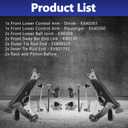Control Arm, 12PCS Front Lower Suspension Kit Ball Joint Sway Bar Link Tie Rod Boot Bellow Compatible With 2009-2013 Toyota Corolla Matrix