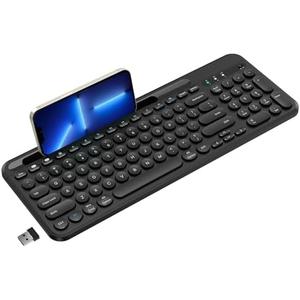 cimetech Bluetooth Keyboard, Dual Mode (BT 5.1+2.4G) Wireless Keyboard, Silent Computer Keyboard for Windows PC Laptop iPad Smartphone Tablet Android Mac
