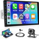 Rimoody 9 Inch Single Din Car Stereo with Wireless Carplay Android Auto, 1 Din Car Radio Touch Screen Carplay with Mirror Link, Bluetooth 5.0, FM Radio, EQ, USB/AUX/TF/SWC/DVR/MIC Backup Camera