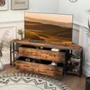 EXOTICA Corner TV Stands for Living Room with 4 Drawers and Power Outlet Industrial Corner Entertainment Centers for TVs up to 55 Inches Farmhouse Corner Console Table with 4 Open Storage for Bedroom, 55.12"lx15.35"wx19.96"h