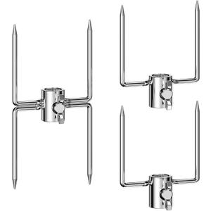onlyfire Universal Rotisserie Meat Forks BBQ Grilling Accessories for Most Grills, Include 2pcs 2-Pronged Rotisserie Forks and 1pc Double Sided Rotisserie Fork