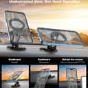 Smolink Tesla Phone Mount, All Metal Strong Magnet Magnetic Phone Holder for Car Dashborad and Tesla Model 3/Y/S/X, Foldable Hidden for MagSafe Car Mount Fit for iPhone All Phones, Black