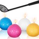 5 Pcs Golf Birthday Party Decorations, Golf Ball Birthday Candles for Cake - Funny Round Candles, Cake Decorating, Happy Birthday Decorations (4PC Candles, 1 Golf Club)