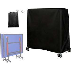 Lightweight Ping Pong Table Cover, Waterproof Outdoor Indoor Use Universal Fit for 9x5 FT Folding Tables, Table Tennis Table Cover, 210D Oxford Fabric with Storage Bag & Windproof Buckles