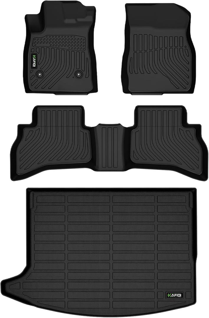HAFIDI Floor Mats & Cargo Liner Set Fit for 2020-2025 2026 Buick Encore GX AWD (Only Fit Cargo in Upper Deck Position) All Weather TPE Anti-Slip Car Full Set Floor Liners Custom Accessories - Black
