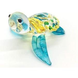 Hand Blown Art Glass, Sea Turtle Animal Figurine – Decorative Home Décor Collectible, Display Only, Unique Decorative Gift,Turtle Art Glass Blown. (N0053)