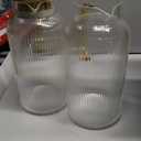 2 PACK Glass Pitcher with Lid, 68 oz/ 2 Liter Classic Vertical Stripes Water Pitcher with Yellow Handle,Glass Water Carafe for Cold Brew, Coffee, Lemonade, Iced Sun Tea,Beverage,Heat Resistant (Clear)