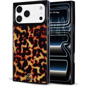 COCOMII Rectangle Case for iPhone 17 Pro Max, Compatible with MagSafe, Amber Tortoiseshell