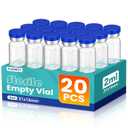 2ml Sterile Vials with Self Healing Injection Port and Sealing Cap, Glass Sterile Vials for Injections (20 Pack)