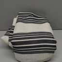 DriftAway Farmhouse Curtains for Living Room Vertical Striped Linen Curtains Semi Sheer Light Filtering Grommet Window Treatments, 96 Inches Long, 2 Panels, Black on Beige