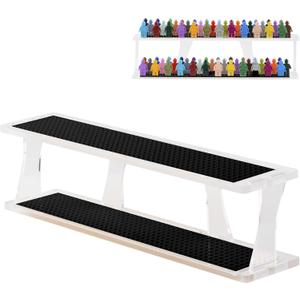 Tabletop Stackable Minifigure Display Case Holds Up to 72 Minifigures Or Mini Block Sets - Acrylic Display Case for Figures Compatible with Major Brands - Minifig Shelf Organizer (Black Base) Tabletop Stackable Minifigure Display Case Holds Up to 72 Minifigures Or Mini Block Sets - Acrylic Display Case for Figures Compatible with Major Brands - Minifig Shelf Organizer (Black Base)